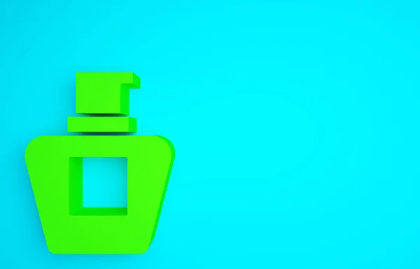 Зеленый Крем Лосьон Иконка Косметической Тюбик Выделена Синем Фоне Средства — стоковое фото