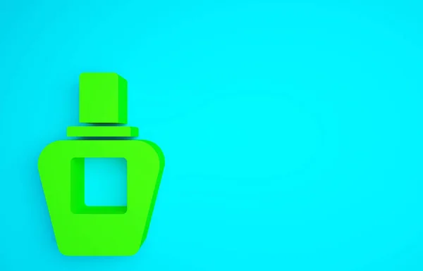 Ícone Perfume Verde Isolado Fundo Azul Conceito Minimalismo Ilustração Render — Fotografia de Stock