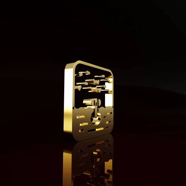 Gold Icono Aspersores Riego Automático Aislado Sobre Fondo Marrón Equipo —  Fotos de Stock