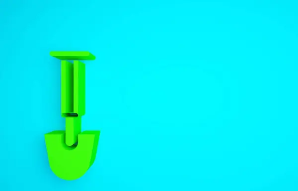 Grön Skyffel Ikon Isolerad Blå Bakgrund Trädgårdsredskap Verktyg För Trädgårdsodling — Stockfoto