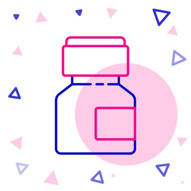 Çizgi boyası, guaj, kavanoz, beyaz arka planda izole edilmiş boya ikonu. Renkli taslak konsepti. Vektör İllüstrasyonu.