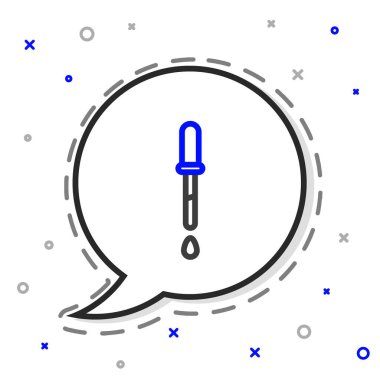 Hat Pipette simgesi beyaz arkaplanda izole edildi. Tıbbi elementler, kimya laboratuarı ekipmanları. Damlalı boru. Tıp sembolü. Renkli taslak konsepti. Vektör İllüstrasyonu.