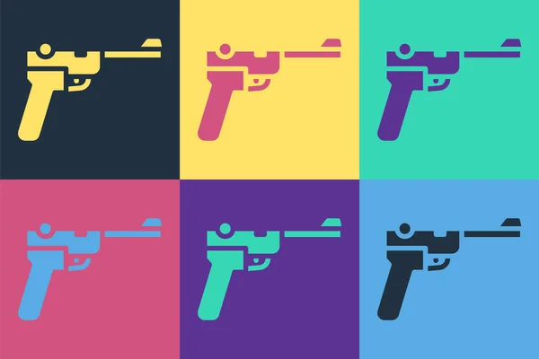 Pop Art Icône Pistolet Mauser Isolé Sur Fond Couleur Mauser — Image vectorielle