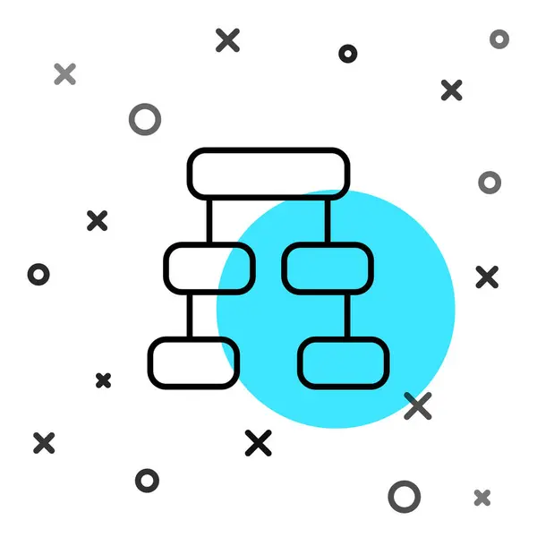 Linea Nera Gerarchia Aziendale Organogramma Grafico Infografica Icona Isolata Sfondo — Vettoriale Stock