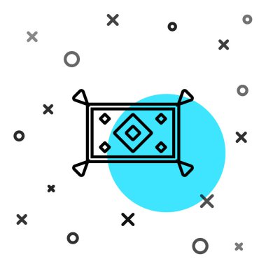 Siyah çizgi sihirli halı simgesi beyaz arkaplanda izole edildi. Rastgele dinamik şekiller. Vektör.