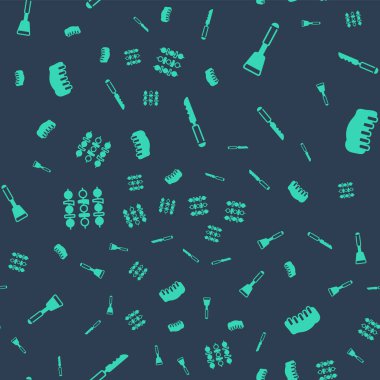 Ekmek bıçağı, Spatula, ızgara şiş kebap ve domuz pirzolası. Vektör.