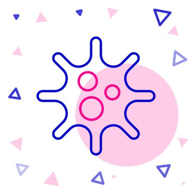 Beyaz arkaplanda çizgi virüsü simgesi izole edildi. Corona virüsü 2019-nCoV. Bakteri ve mikroplar, hücre kanseri, mikrop, mantar. Renkli taslak konsepti. Vektör İllüstrasyonu.