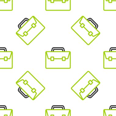 Satır Evrak Çantası simgesi beyaz arkaplanda izole edilmiş kusursuz desen. İş ilanı. İş portföyü. Vektör.