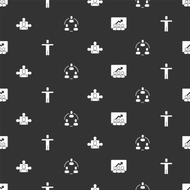 Proje ekibi üssü, kelle avcılığı ve kusursuz şablona ayarla. Vektör.