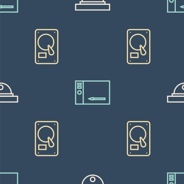 Satır Hareketi sensörü, Sabit disk sürücüsü HDD ve Grafik tabletini pürüzsüz desen üzerine ayarla. Vektör.