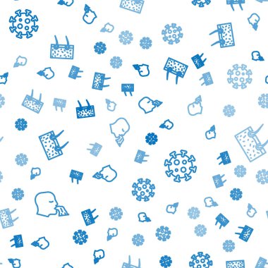 Kusan adamı, Virüs 'ü ve deriyi pürüzsüz bir şekilde örten saçı ayarla. Vektör.