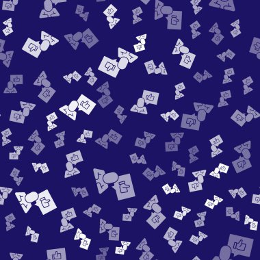 Beyaz El mavi arka planda izole edilmiş bir ikon gibi. Vektör.