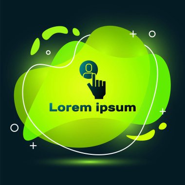 Siyah kafa avlama ikonu siyah arkaplanda izole edildi. İş hedefi ya da İstihdam tabelası. İş için insan kaynakları ve adam toplama. Sıvı şekilli soyut pankart. Vektör.