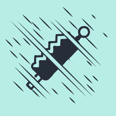 Siyah Tuzak av ikonu yeşil arka planda izole edildi. Arıza tarzı. Vektör.