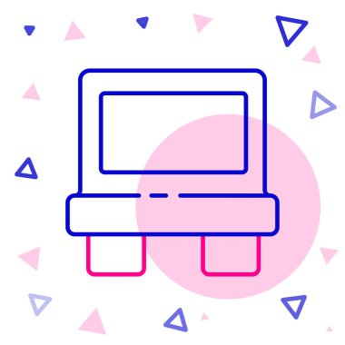 Elektrik koruma bileşeni simgesinin çizgi fünyesi beyaz arkaplanda izole edildi. Eriyen koruyucu fitil. Renkli taslak konsepti. Vektör İllüstrasyonu.