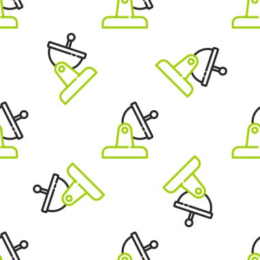 Satır uydu çanak simgesi beyaz arkaplanda izole edilmiş pürüzsüz desen. Radyo anten, astronomi ve uzay araştırması. Vektör.