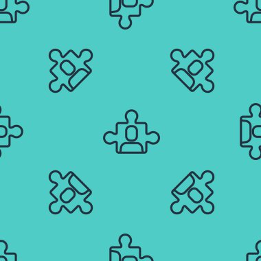 Siyah çizgi proje taban simgesi yeşil arka planda izole edilmiş kusursuz desen. İş analizi ve planlama, danışmanlık, takım çalışması, proje yönetimi. Vektör.