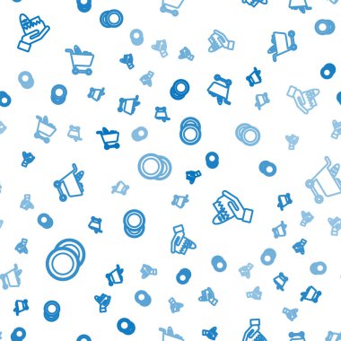 Set line Plate, Online ordering and delivery and Shopping cart food on seamless pattern. Vector.