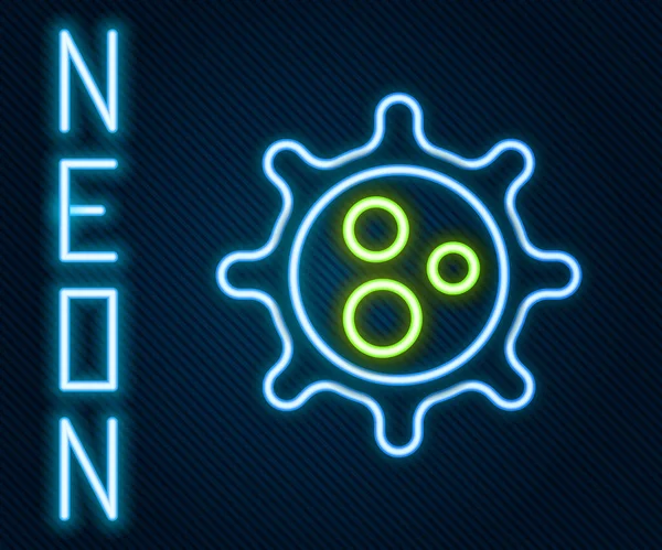 Glowing Neon Line Virus Icon Isolated Black Background Corona Virus — Stock Vector