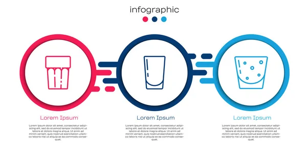 Set Line Glass Water Rum Business Infographic Template Vector — Vector de stock