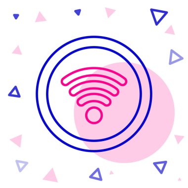 Kablosuz kablosuz ağ sembolü simgesi beyaz arkaplanda izole edildi. Renkli taslak konsepti. Vektör İllüstrasyonu.