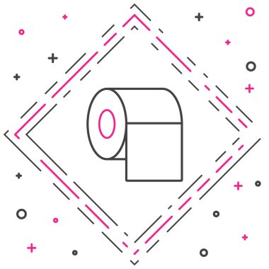 Tuvalet kağıdı yuvarlama simgesi beyaz arkaplanda izole edildi. Renkli taslak konsepti. Vektör.