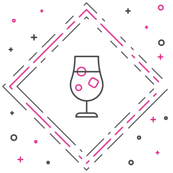 Line Cocktail Und Alkoholgetränk Symbol Isoliert Auf Weißem Hintergrund Buntes — Stockvektor