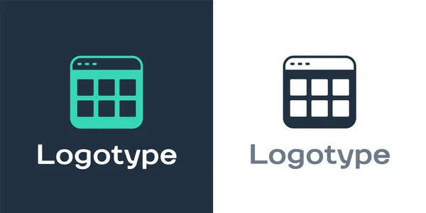 Logotype Browser Bestanden Pictogram Geïsoleerd Witte Achtergrond Logo Ontwerp Template — Stockvector