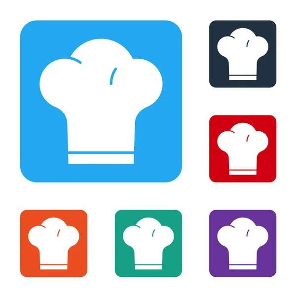 Weiße Kochmütze Symbol Isoliert Auf Weißem Hintergrund Kochendes Symbol Kochmütze — Stockvektor