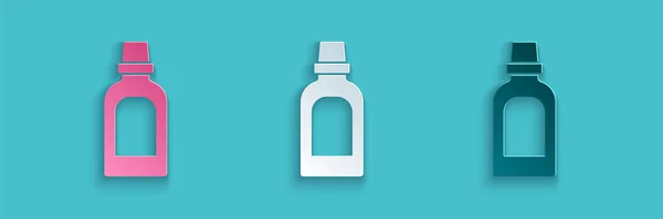 Papiergeschnittene Plastikflasche Für Waschmittel Bleichmittel Spülmittel Oder Ein Anderes Putzmittel — Stockvektor