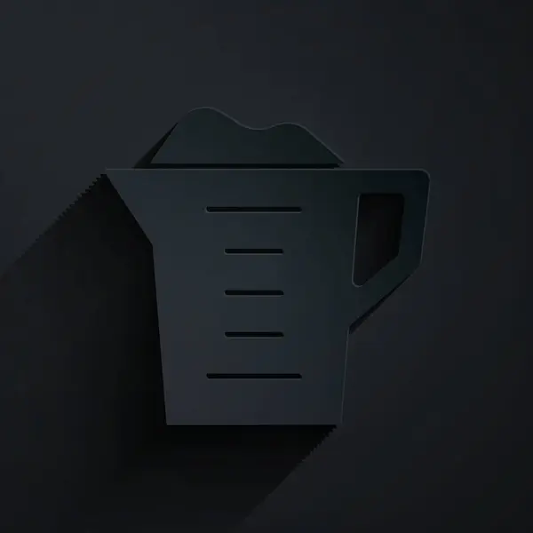Papier Découpé Laver Poudre Dans Une Icône Tasse Mesurer Isolée — Image vectorielle