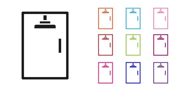 Schwarz Duschkabine Symbol Isoliert Auf Weißem Hintergrund Setzen Sie Symbole — Stockvektor