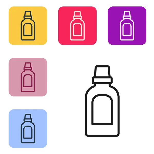 Ligne Noire Bouteille Plastique Pour Détergent Lessive Eau Javel Liquide — Image vectorielle