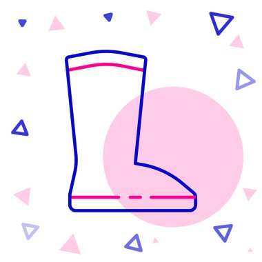 Çizmeye dayanıklı lastik bot simgesi beyaz arkaplanda izole edildi. Yağmurlu hava, balıkçılık, bahçe işleri için çizme. Renkli taslak konsepti. Vektör İllüstrasyonu.