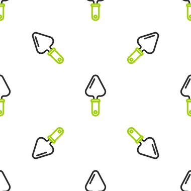 Çizgi Trowel simgesi beyaz arkaplandaki kusursuz deseni izole etti. Vektör İllüstrasyonu.