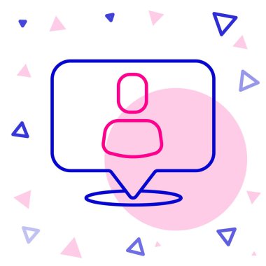 Çizgi başı avlanma simgesi beyaz arkaplanda izole edildi. İş hedefi ya da İstihdam tabelası. İş için insan kaynakları ve adam toplama. Renkli taslak konsepti. Vektör.