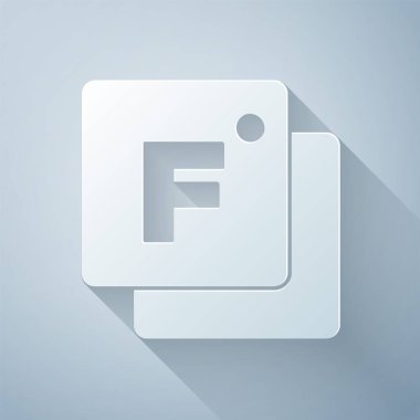 Kağıt kesiği Fahrenheit simgesi gri arkaplanda izole edildi. Kağıt sanatı tarzı. Vektör.