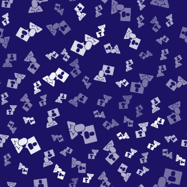 Beyaz kafa avlama ikonu mavi arka planda izole edilmiş kusursuz desen. İş hedefi ya da İstihdam tabelası. İş için insan kaynakları ve adam toplama. Vektör.