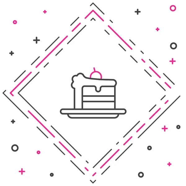 Line Cake Symbol Isoliert Auf Weißem Hintergrund Alles Gute Zum — Stockvektor