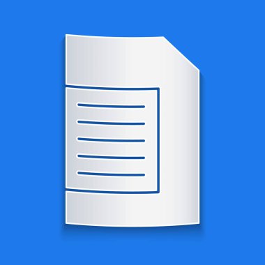 Kağıt kesiği, mavi arkaplanda izole edilmiş otomatik çamaşır makinesi simgesi için deterjan. Kağıt sanatı tarzı. Vektör.