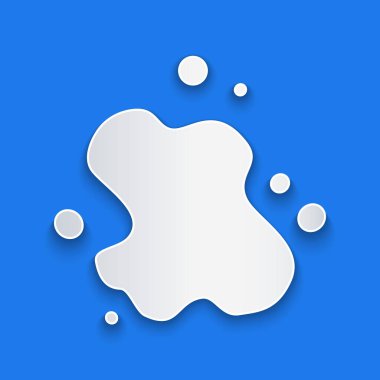 Kağıt kesiği Su dökülme ikonu mavi arka planda izole. Kağıt sanatı tarzı. Vektör.