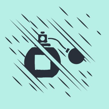 Yeşil arka planda siyah parfüm ikonu izole edildi. Arıza tarzı. Vektör.