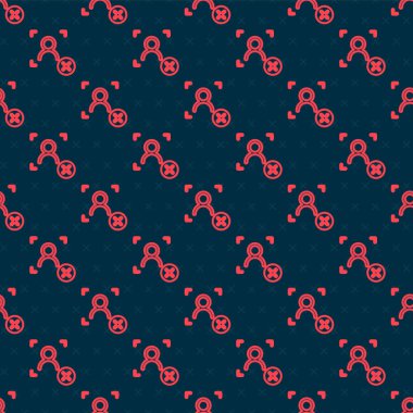 Kırmızı çizgi Reddetme yüz tanıma simgesi siyah arkaplanda izole edilmiş pürüzsüz desen. Yüz tanımlama simgesi. Yüz tanıma. Siber güvenlik kavramı. Vektör.