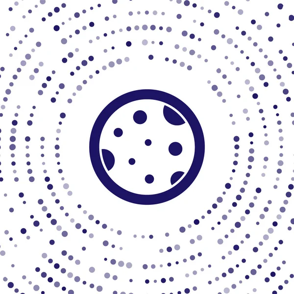 Beyaz arka planda izole edilmiş bakteri ikonlu Mavi Petri kabı. Soyut çember rastgele noktalar. Vektör.