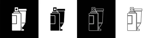 Σετ Κρέμας Λοσιόν Καλλυντικά Σωλήνα Εικονίδιο Απομονώνονται Μαύρο Και Άσπρο — Διανυσματικό Αρχείο