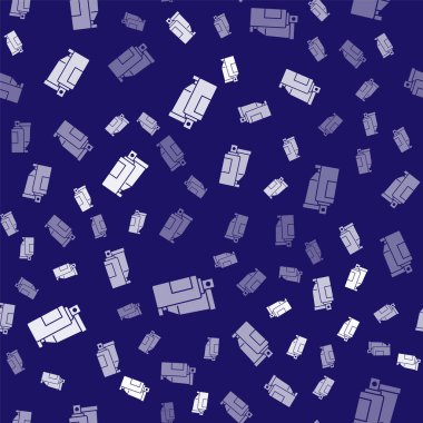 Beyaz krem ya da losyon kozmetik tüp ikonu mavi arka planda izole edilmiş pürüzsüz desen. Kadınlar için vücut bakım ürünleri. Vektör.