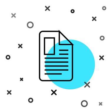 Beyaz arkaplanda siyah çizgi dosya simgesi izole edildi. Kontrol listesi simgesi. İş konsepti. Rastgele dinamik şekiller. Vektör