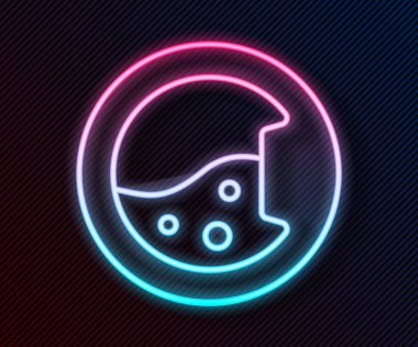 Parlayan neon hattı yıkama ikonu siyah arkaplanda izole edildi. Çamaşır makinesi simgesi. Çamaşır makinesi, çamaşır makinesi. Ev aletleri sembolü. Vektör.