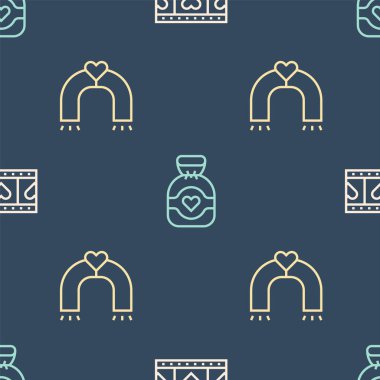 Play Video 'yu kalp, aşk mıknatısı ve çikolatalı şekerlemelerle kusursuz şekilde ayarla. Vektör.