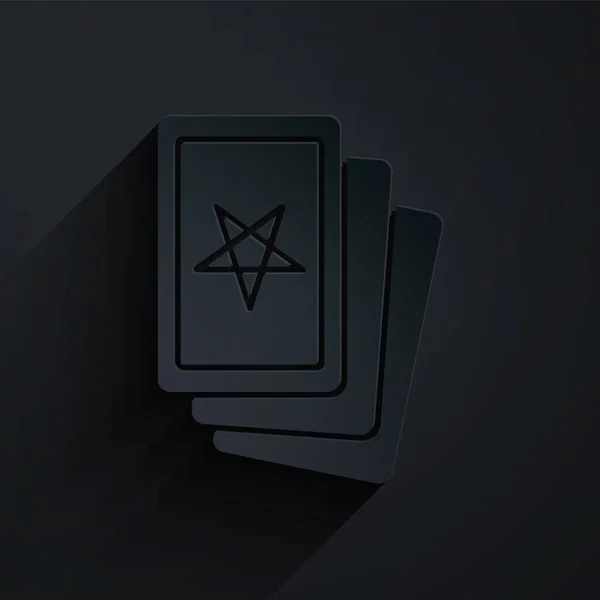 Corte Papel Tres Cartas Del Tarot Icono Aislado Sobre Fondo — Vector de stock